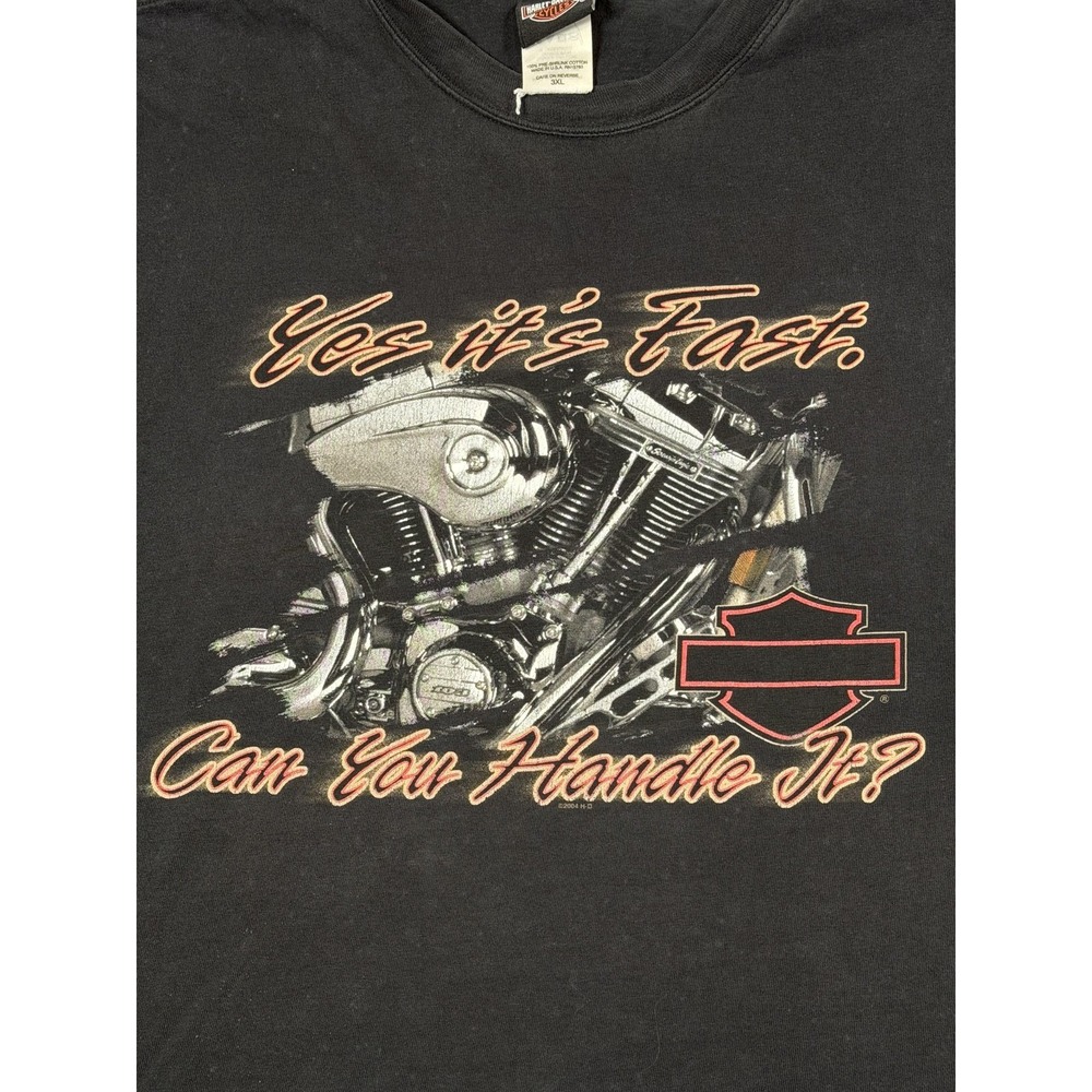Vintage Harley-Davidson Shirt Mens 3XL Black Yes Its Fast Brandon Florida 2000
